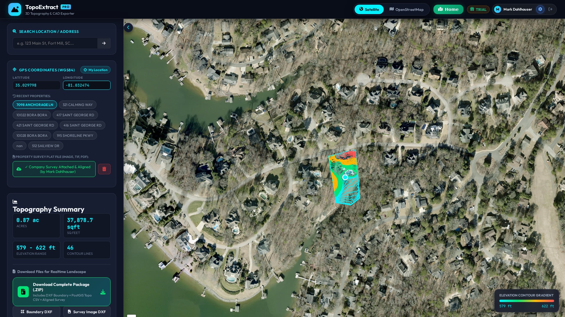TopoExtract Interactive 3D Contour Map Interface